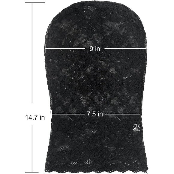 🆕Women Black Lace Hole Face Mask Gothic Sexy Halloween Spandex Cosplay Mask - Picture 4 of 5